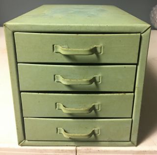 Vintage Industrial 4 Drawer Small Parts Cabinet Organizer Metal Storage Box