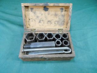 Vintage Wrench Set Frank Mossberg Socket Set In Wooden Case Antique Tool