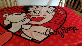 Betty Boop & Dog - Pudgy,  100 Polyester Collectible Blanket,  Throw,  50 " X 58 "