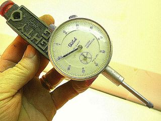 Vintage Teclock 1 " Dial Indicator And Mighty Mag Base,  Machinist,  Mechanic,