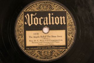Blues Sanctified Rev.  D.  C.  Rice The Angels Rolled The Stone Away Vocalion 1178