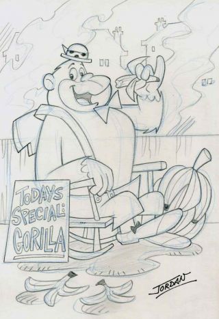 Hanna - Barbera Magilla Gorilla Signed Julian Jordan Hand Drawn Art