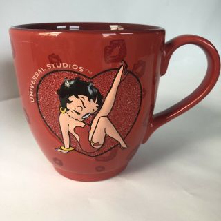 Betty Boop Sculpted Large Ceramic Coffee Tea Mug Red Kisses Lips