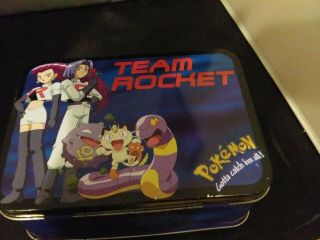 Vintage Pokemon Team Rocket Tin Case 1998 Nintendo 7x5x3 Scarce