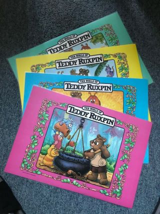 1986,  1987 (set Of 4) The World Of Teddy Ruxpin 2 - Sided Placemats