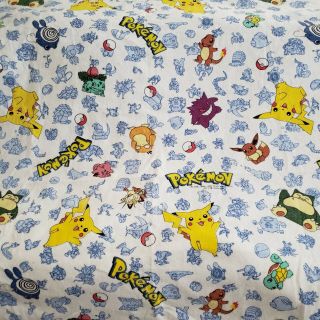 Vintage 1995 Pokemon Twin Size Blanket 90x70 Bedding Pikachu Charmander Ivysaur 2