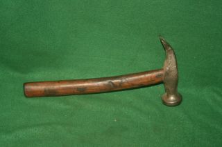 GREAT Ca.  1800 ' s Antique Forged Smitty Cobblers Hammer w/Original Handle Inv JU21 3