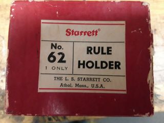 L.  S.  Starrett Athol Mass Usa No.  62 Ruler Holder - Vintage Measuring Tool