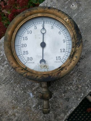 Antique Brass Ashcroft Steampunk Pressure Gauge 5 "