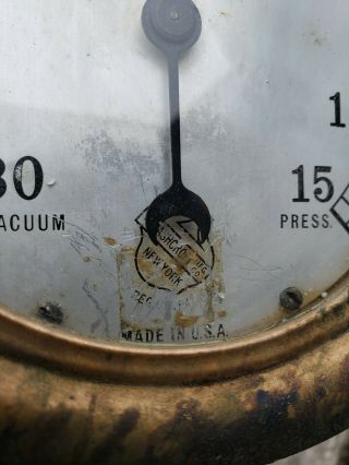 Antique Brass Ashcroft Steampunk Pressure Gauge 5 