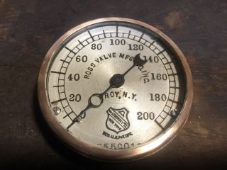 Antique Ashcroft Steam Pressure Gauge Steampunk