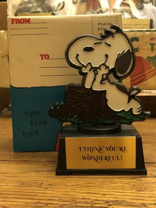 Vintage Snoopy Trophy Aviva I Think You’re Wonderful
