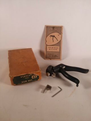 Vintage Stanley Saw Set 42 42x & Instructions Hand Tool