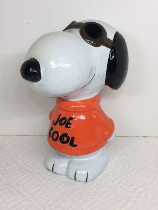 Vintage 1971 Snoopy Joe Cool Ceramic Bank United Feature Syndicate Inc.  6 - 1/4”