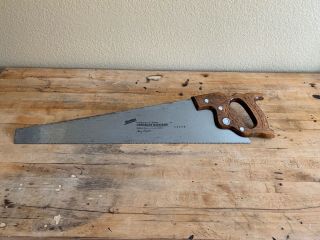 Vintage Disston D - 23 26 Inch 8 Point Crosscut Hand Saw Chrome Nickel Alloy Wood
