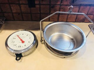 Vintage Chatillon Type 4200 Hanging Mercantile Scale 60 Lbs Basket Pan Grocery