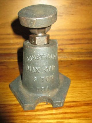 Old Vintage Armstrong 6 Ton Usa Machinist Screw Jack Set Up Fixture Tool 5.  5 "
