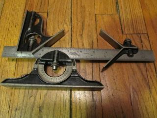 Vintage Collectible Machinists Tools L.  S.  Starrett Combination Square No.  490
