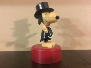 Vintage Snoopy Charlie Brown 1966 IDEAL Toy Hard Plastic Push Up Bowing Tuxedo 3