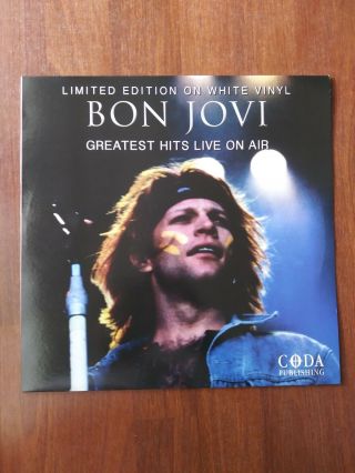 Bon Jovi Greatest Hits Live On Air Lp (2016) Limited Edition White Vinyl