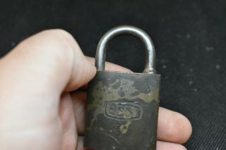 L230 - Vintage Brass Texaco Gas & Oil Lock With Key - 3