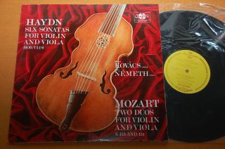 Kovacs Nemeth Haydn Mozart Duos For Violin & Viola Hungarian Ed1 Qualiton 2lp Nm