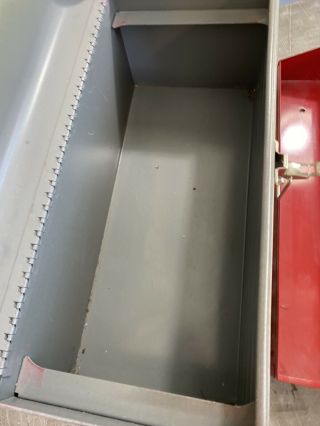 Vintage Sears Craftsman Mechanics Metal Tool Box w/ Metal Red Tray 3