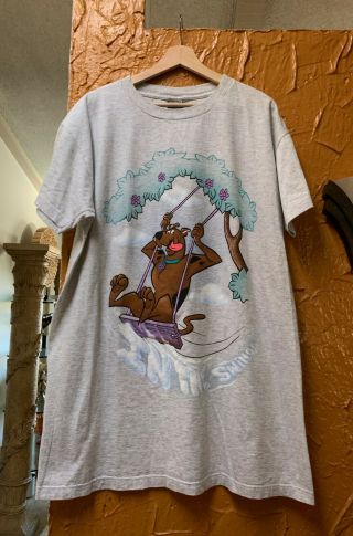 Vintage 2000 Cartoon Network Scooby Doo In The Swing T Shirt Size Xl/xxl