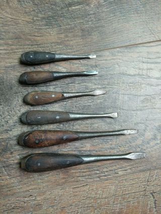 6 Vintage /antique Perfect Handle Screwdrivers Germany Tools