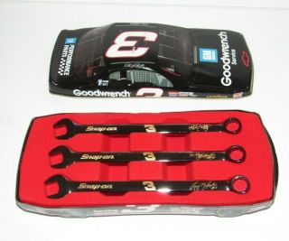 Snap On Tools Dale Earnhardt 3pc Gold Inlay Wrench Set In Goodwrench Tin Car