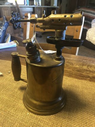 Antique Copper/Brass Blow Torch by Shapleigh Hardware Co.  Unique And Rare Torch 2