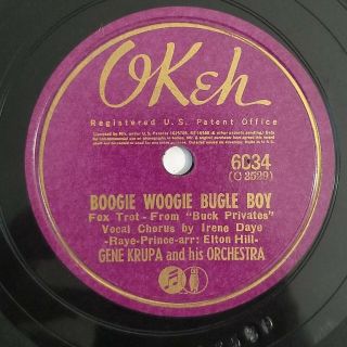 Boogie Woogie Bugle Boy From Buck Privates Gene Krupa - Okeh 78 Rpm The Big Do