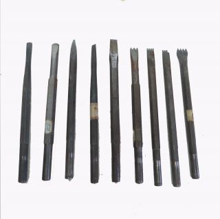 Stone Carving Tools,  Nine Air Hammer Chisels,  In