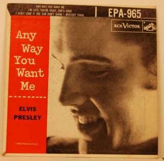 Elvis Presley Any Way You Want Me Ep 45 Ps 1956 Rca Victor Epa - 965 Vg