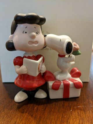 Peanuts Snoopy Steals A Kiss From Lucy China Figurine By Lenox