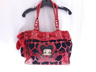 Betty Boop Faux Leather,  Suede Shoulder Purse