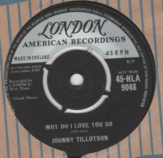 Johnny Tillotson Why Do I Love You So London Hla 9048 Ex -