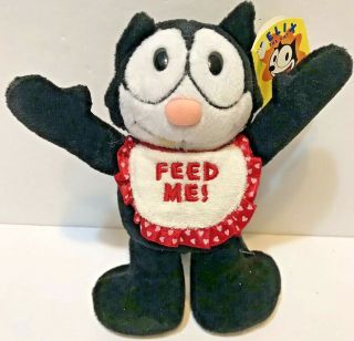 A&a Felix The Cat Feed Me Vintage Plush Toy Stuffed Animal Doll Nwt 8” 1997