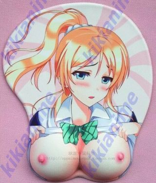Lovelive Ayase Eli Anime Girl Soft Chest 3d Silicon Mouse Pad Mat Wrist Rest