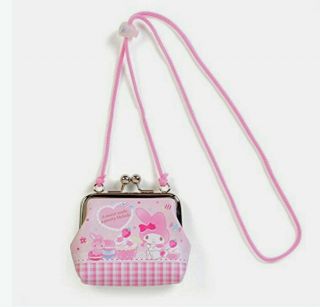 My Melody Sanrio Kiss Lock Coin Purse/wallet On Rope