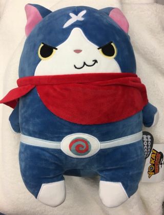Yokai Yo - Kai Youkai Watch Jibanyan Kuttari Stuffed Plush 15” Bandai Japan Blue