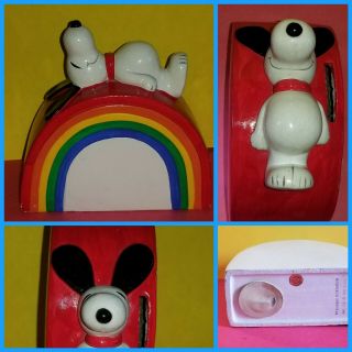 Vintage United Feature Syndicate Inc.  1966 Peanuts Snoopy Piggy Bank On Rainbow