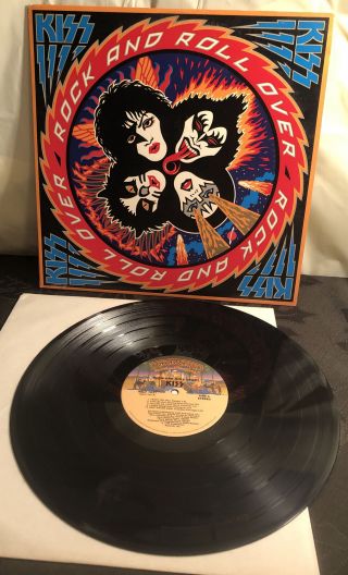 1976 Vintage Vinyl Lp Record Album Kiss Rock And Roll Over Record Near