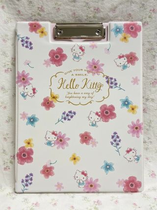 Sanrio Hello Kitty Floral A4 Stationery Clipboard With Sleeve