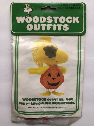 Vintage Peanuts Woodstock Halloween Pumpkin Costume Outfit For 9” Plush Nip