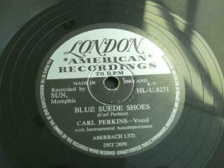 Carl Perkins Blue Suede Shoes 1956 Uk Press 10 " Shellac 78 Rpm Record