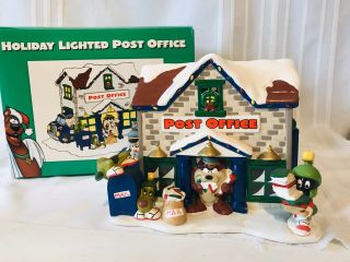 1998 Wb Studio Exclusive Looney Tunes Lighted Holiday Village Post Office Iob