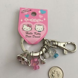 Vintage Sanrio Hello Kitty & Dear Daniel Diamond Ring Bag Charm Keychain Rare