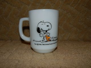 Vintage Fire King Snoopy Peanuts Coffee Mug Cup This Has Been A Good Day