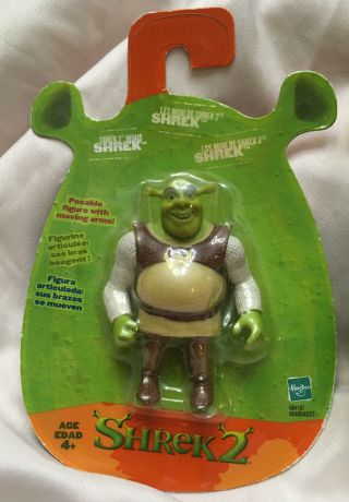 Shrek 2 Hasbro Mini Figures Shrek And Donkey In Package 2004 2
